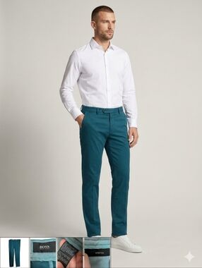 Hugo Boss Men's Teal Chinos
